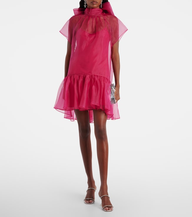SIMKHAI Beaux bow-detail organza minidress