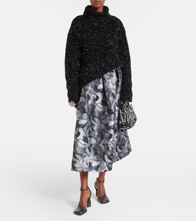 Dries Van Noten Jacquard midi skirt