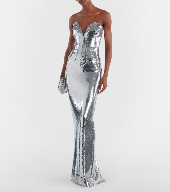 The New Arrivals Ilkyaz Ozel Azzura sequined corset gown