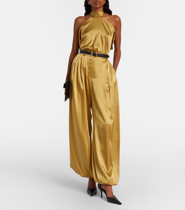 Nina Ricci Silk-blend satin wide-leg pants