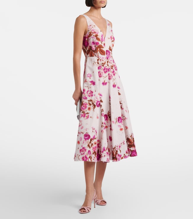 Erdem Floral cotton poplin cocktail dress