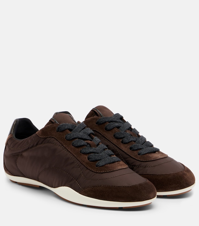 Brunello Cucinelli Monili suede-trimmed sneakers