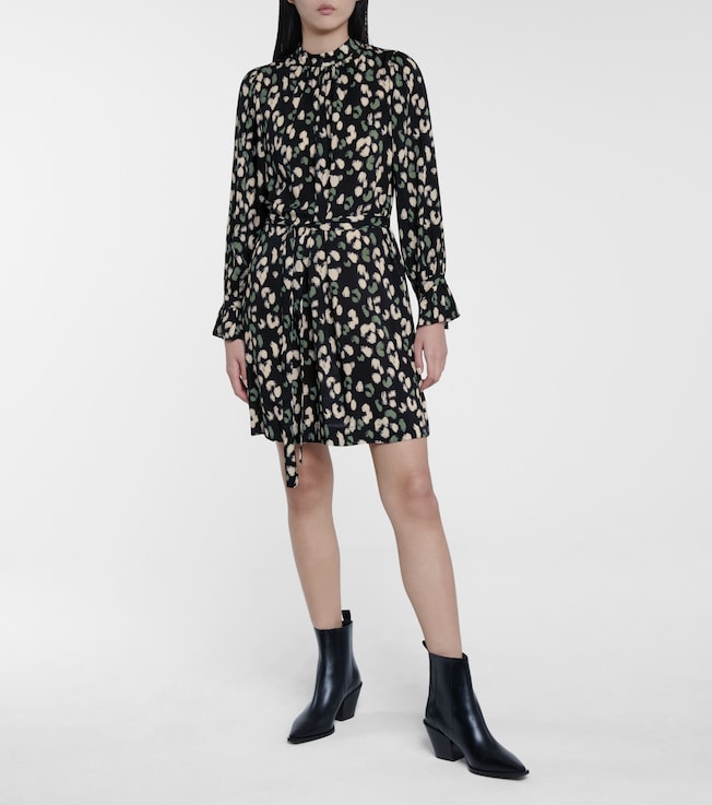 Velvet Gertrude leopard-print minidress