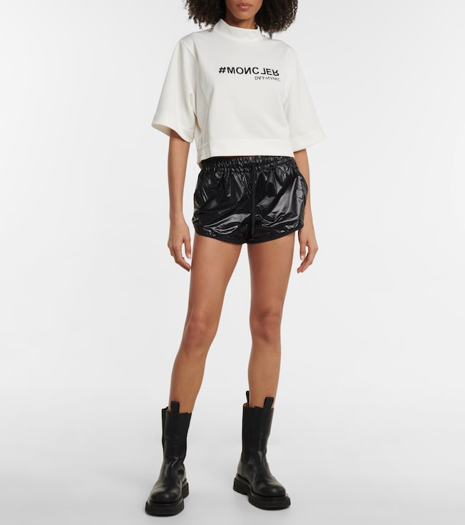 MONCLER GRENOBLE Printed cropped T-shirt