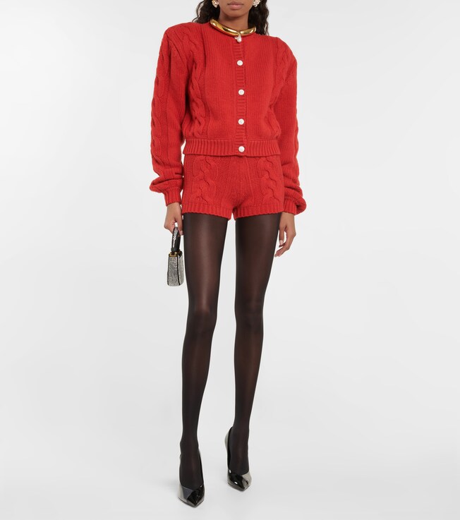 Magda Butrym Cable-knit cashmere shorts