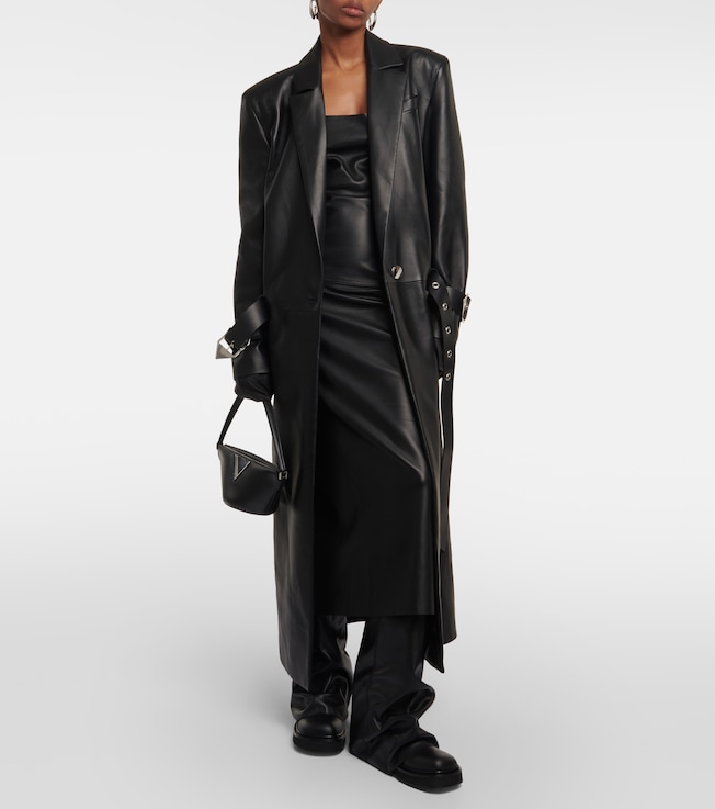 THE ATTICO Belted leather coat