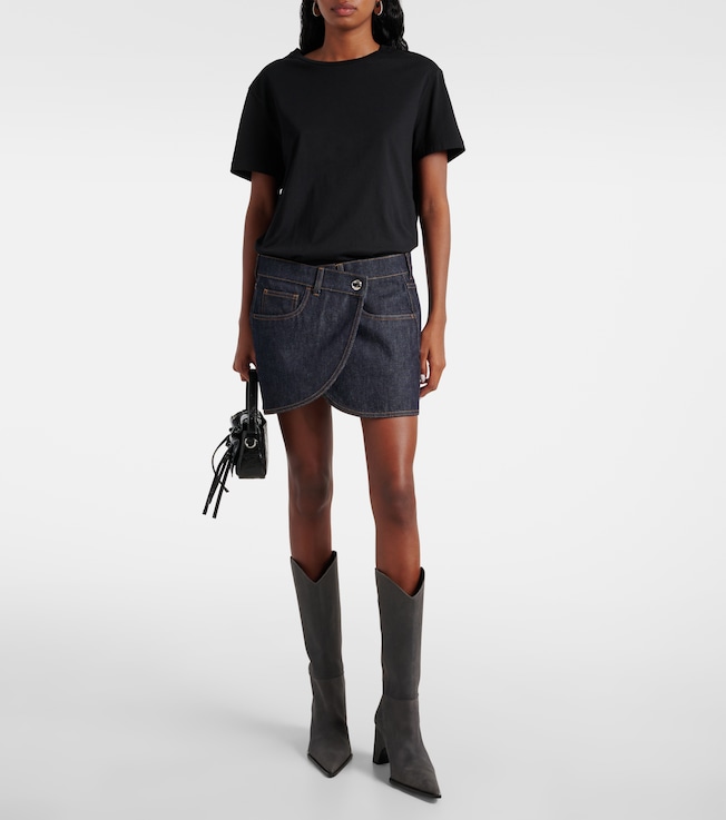 Coperni Asymmetric denim miniskirt