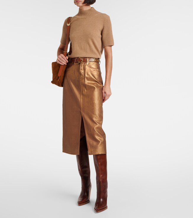 Veronica Beard Victoria denim midi skirt