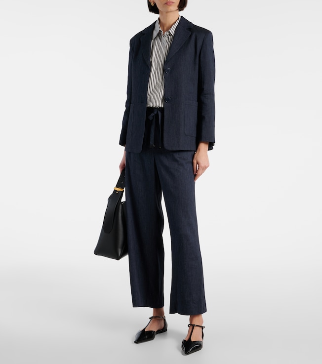 S Max Mara Aris linen-blend straight pants