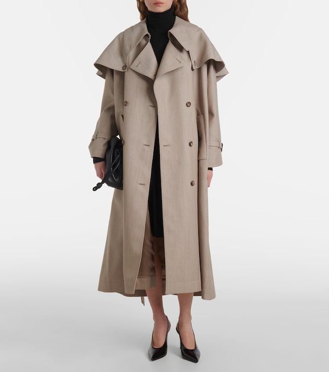 Altuzarra Billie caped virgin wool trench coat