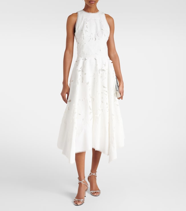 Costarellos Arianne floral lace midi dress 