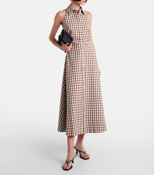 Veronica Beard Mackey gingham seersucker midi dress