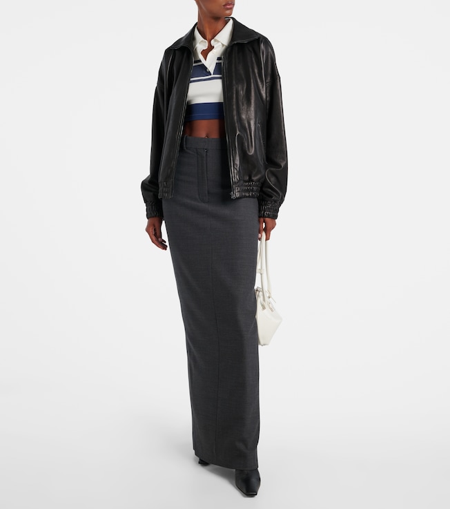 Acne Studios High-rise wool-blend maxi skirt