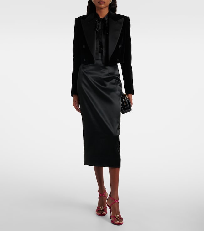 Dolce&Gabbana Dolce & Gabbana Cropped cotton-blend velvet blazer