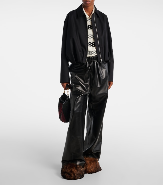 Loewe Draped cotton and silk twill jacket