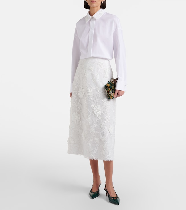 Dorothee Schumacher Sheer Meadow floral organza midi skirt