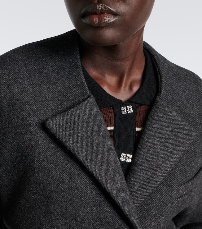 GANNI Ganni Belted wool and cashmere-blend blazer