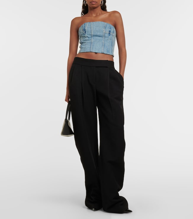AMIRI Ma paneled denim bustier top