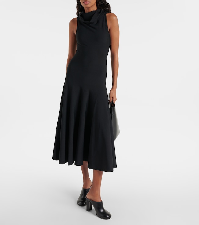 Alaïa Hooded jersey midi dress