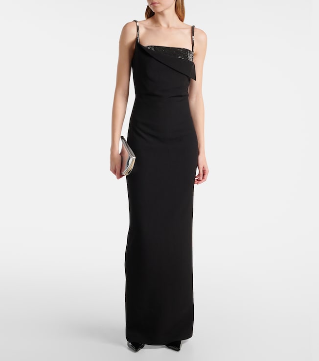 Roland Mouret Embellished crêpe gown