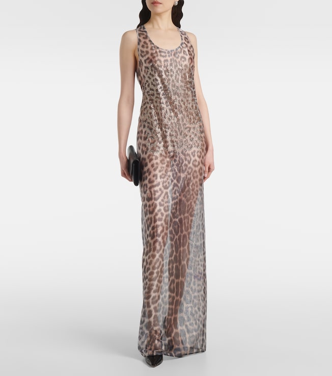 Jacques Wei Crystal-embellished tulle maxi dress