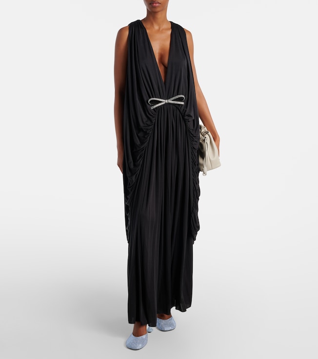 Loewe Embellished draped silk gown