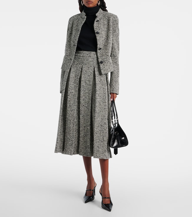 Max Mara Gallo cotton and wool-blend midi skirt