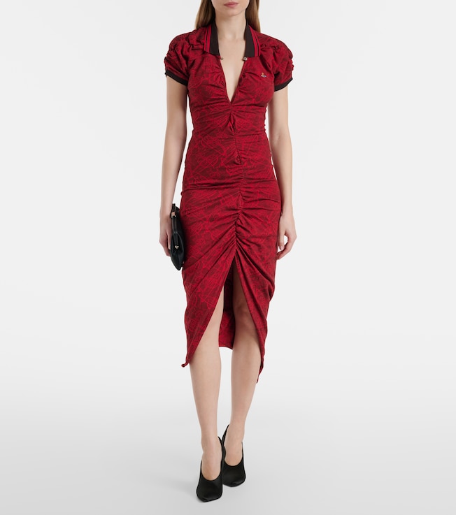 Vivienne Westwood - Pulling gathered cotton piqu midi dress | Plush