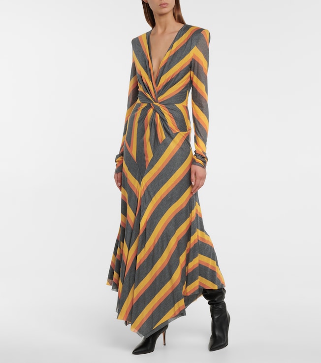 Philosophy di Lorenzo Serafini Striped jersey midi dress