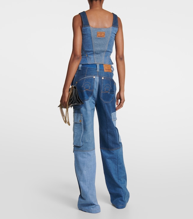 Marine Serre Marine Serre Monogram high-rise wide-leg jeans