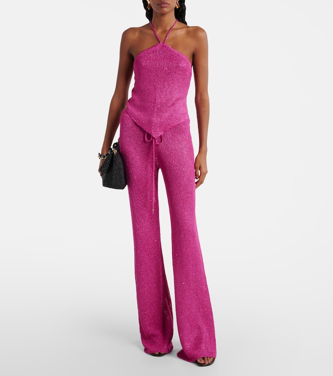 Bananhot Liz knitted sequined halterneck top