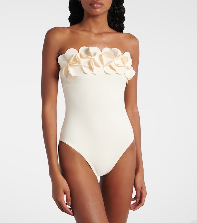 Karla Colletto Tess floral-appliqué swimsuit