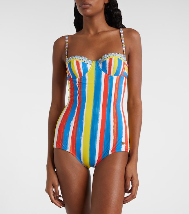 Dolce&Gabbana Cutout striped swimsuit