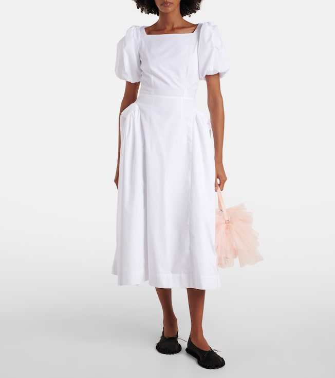Simone Rocha Puff-sleeve cotton poplin midi dress