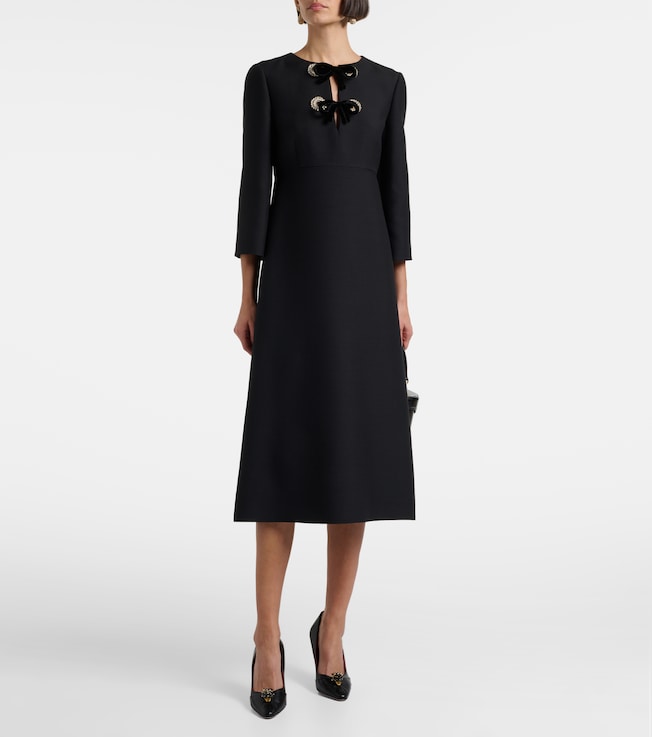 Valentino Crepe Couture embellished midi dress