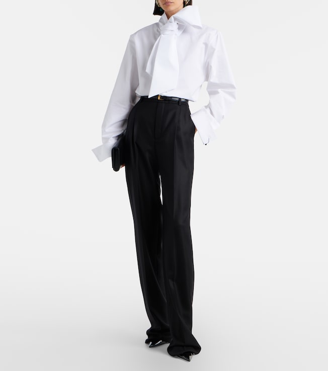 Saint Laurent High-rise cashmere straight pants