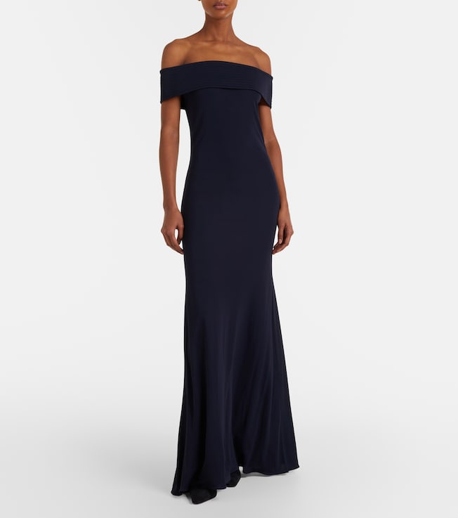 Alaïa Off-shoulder jersey maxi dress