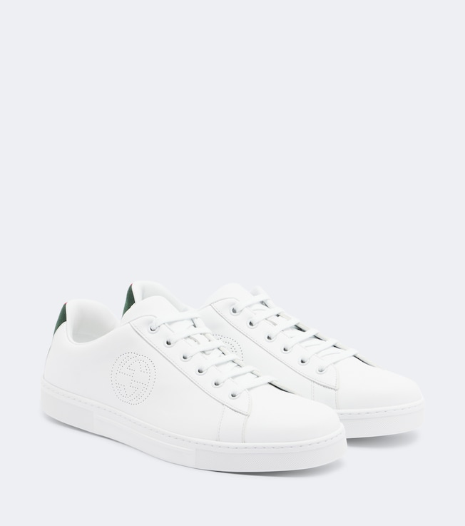 Gucci Gucci Ace Web Stripe leather sneakers