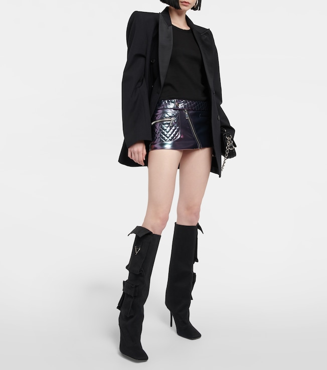 LaQuan Smith Metallic PVC miniskirt