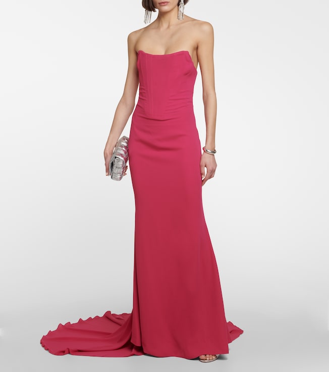 GIUSEPPE DI MORABITO Strapless crêpe gown