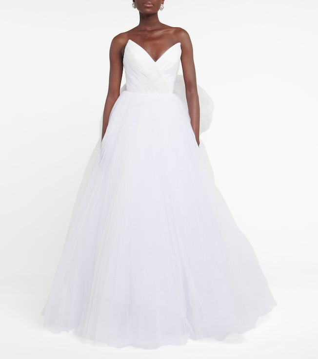 Rasario Bridal Greta off-shoulder silk gown