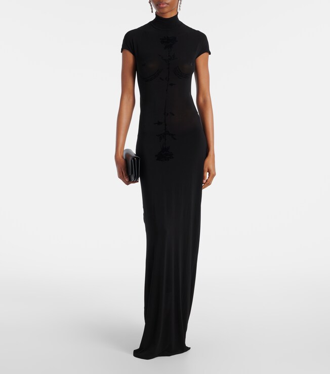 Jean Paul Gaultier Velvet jersey maxi dress