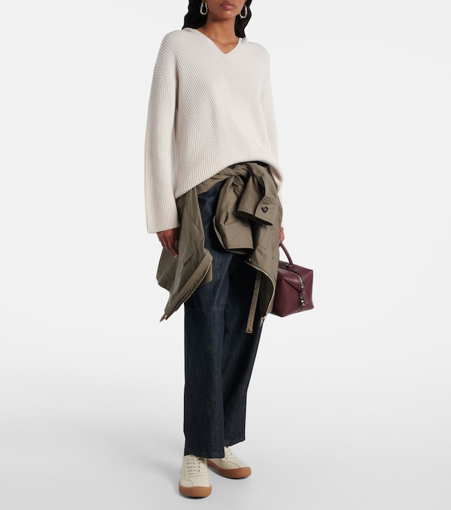 S Max Mara Falcone ribbed-knit wool hoodie