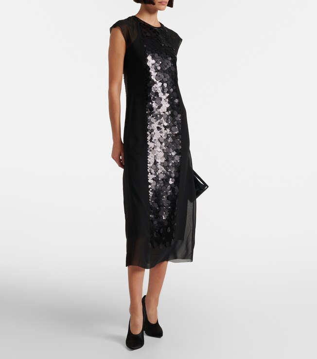 JOSEPH Boulle sequined chiffon midi dress