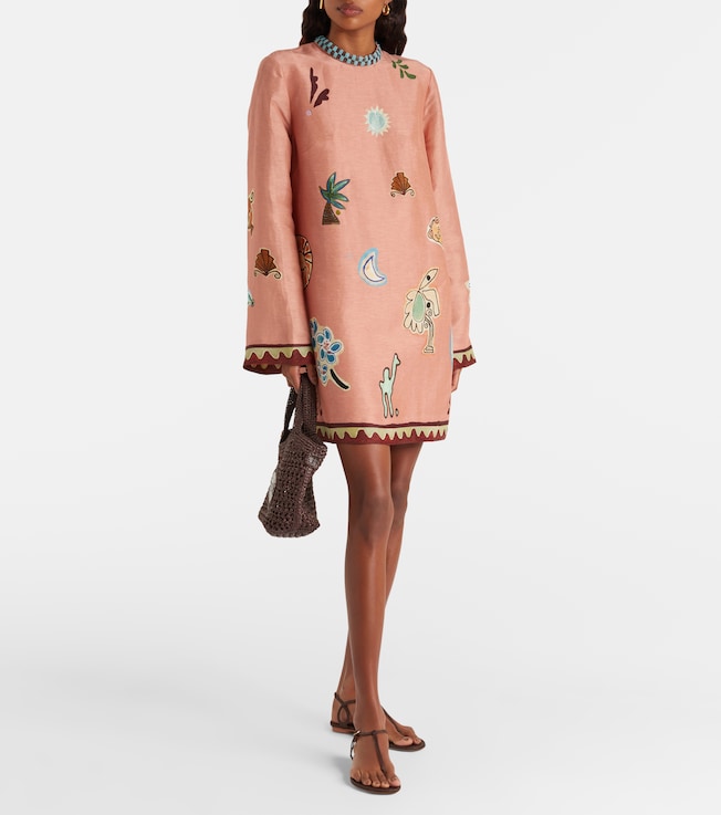 Alémais x LRNCE Laurence linen and silk minidress