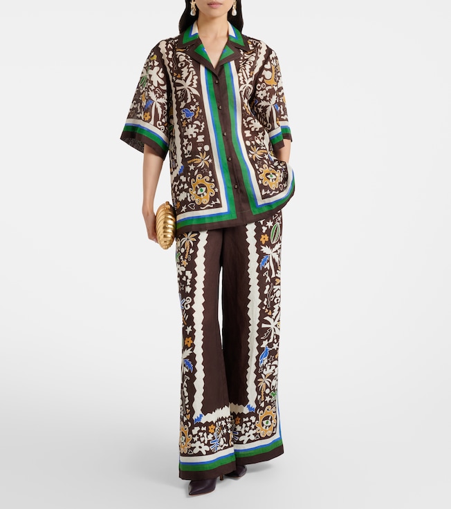 Alémais Maroc printed oversized ramie shirt