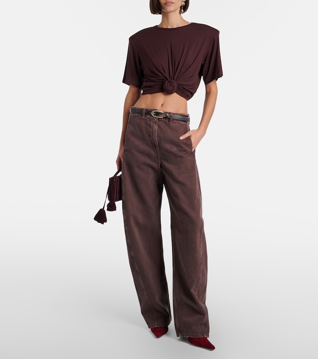 Magda Butrym Floral-appliqué jersey T-shirt