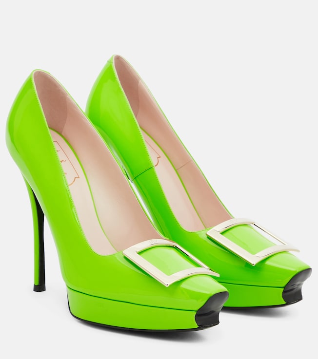 ROGER VIVIER Trompette patent leather platform pumps