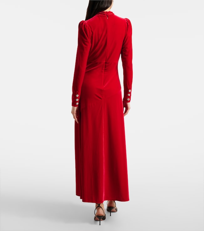 GANNI Ganni Velvet jersey midi dress