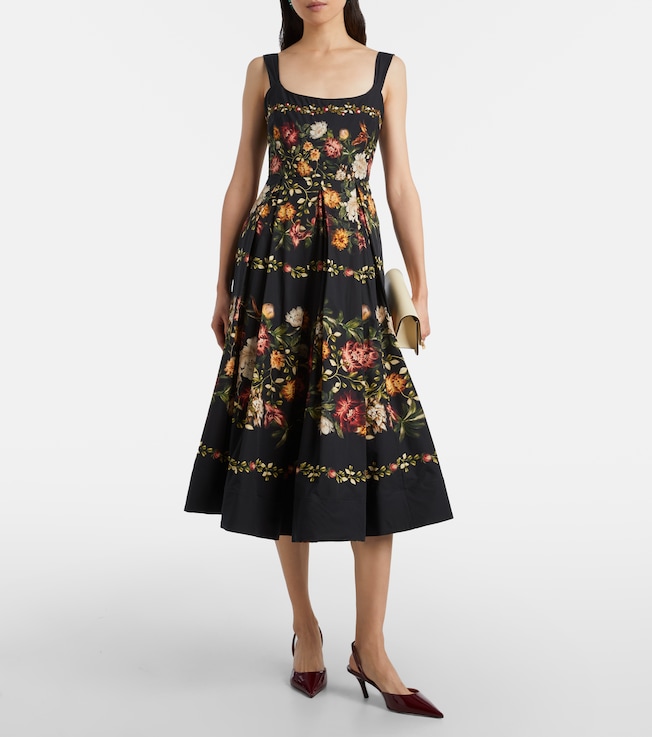 Agua by Agua Bendita Alcaparra floral cotton midi dress